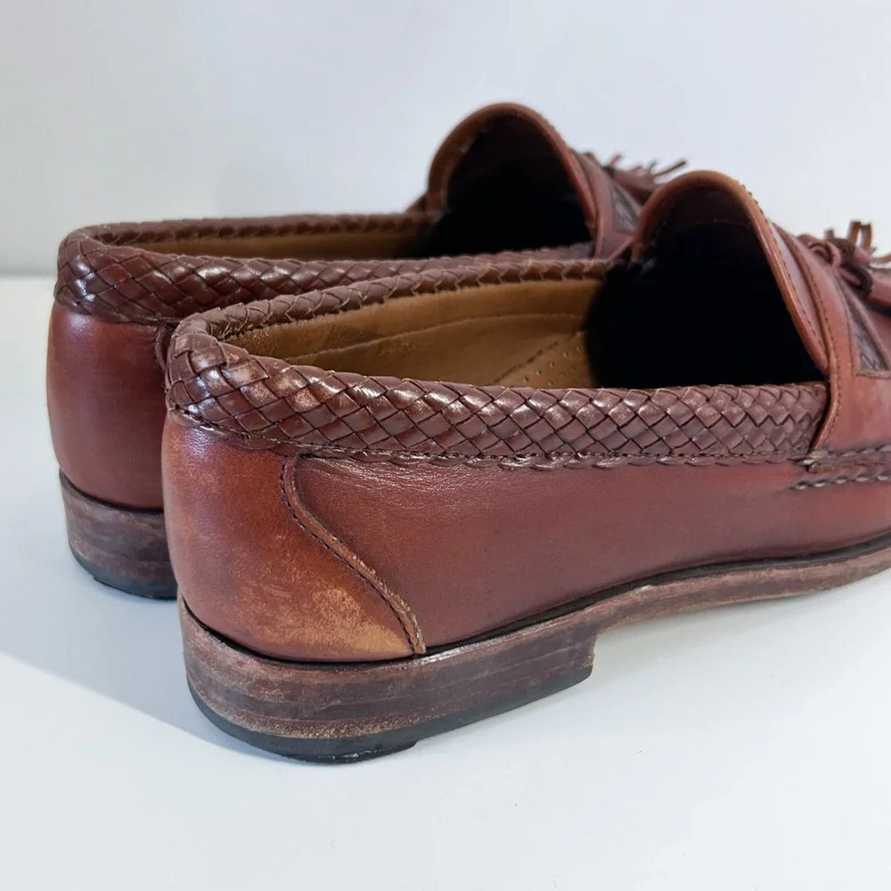 Allen Edmond’s Men’s Maxfield Brown Leather Tassel Loafers Size 9